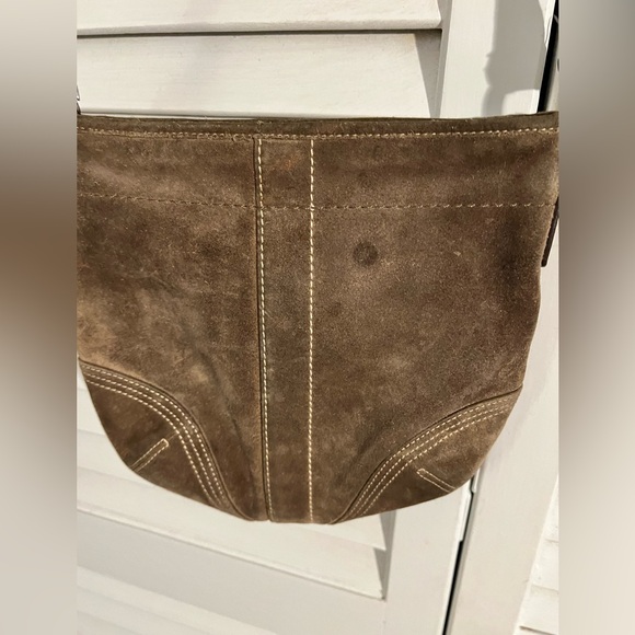 Vintage Coach brown suede hobo shoulder bag - Picture 5 of 7